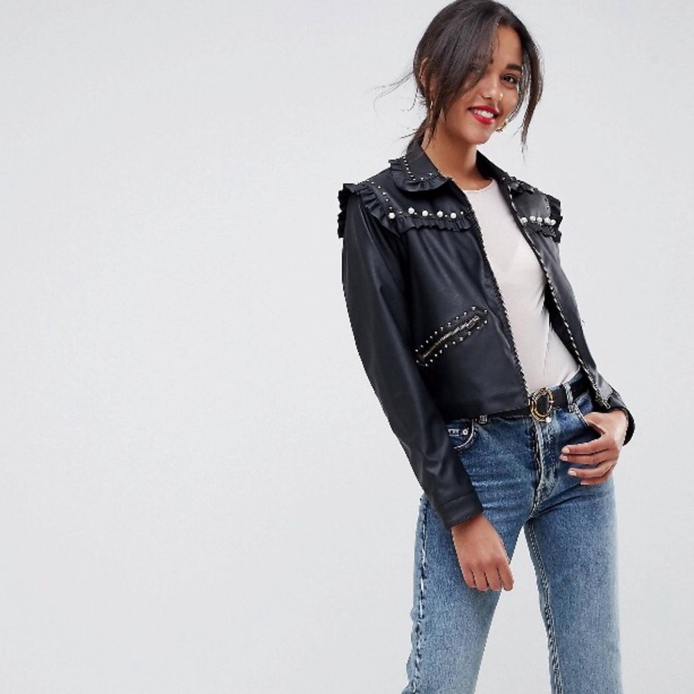 ASOS DESIGN jacket with pearl Detail